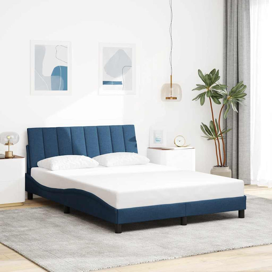 Bedframe zonder matras "Hanko" 120x200 cm stof blauw