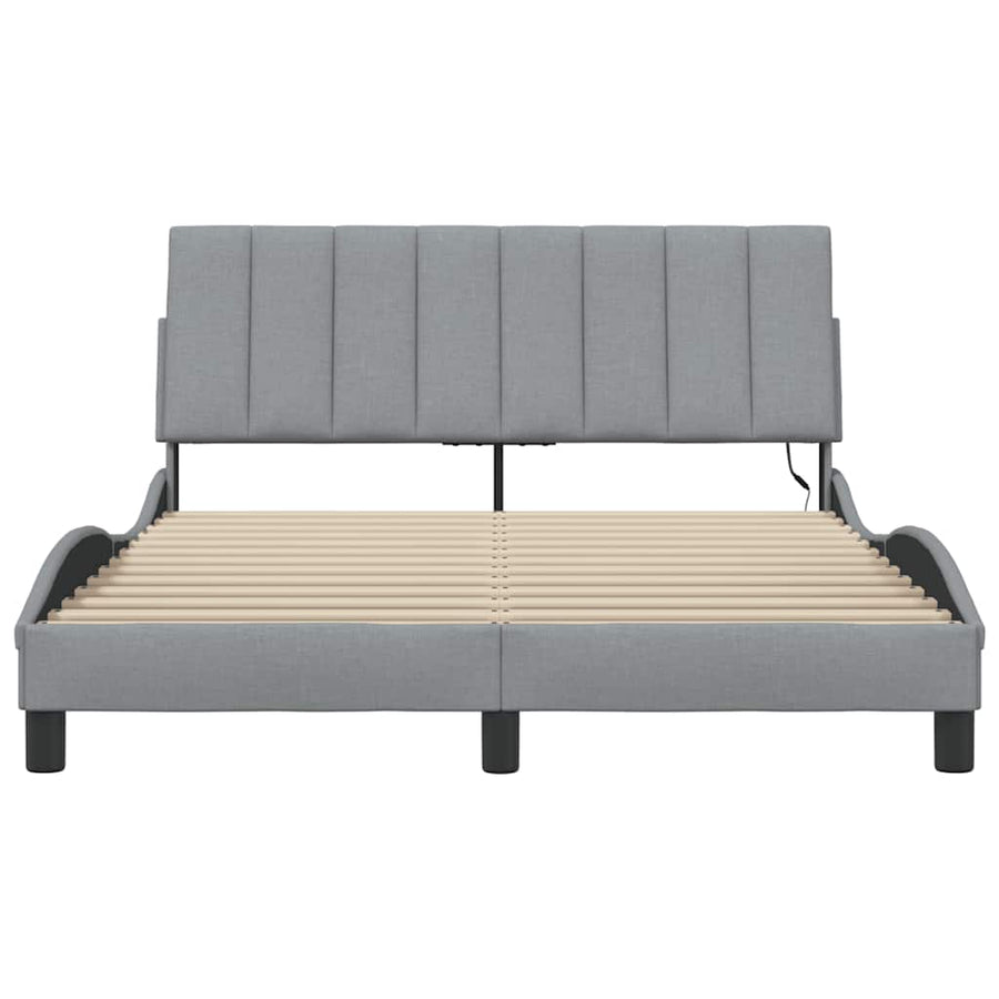 Bedframe zonder matras stof lichtgrijs 140x190 cm