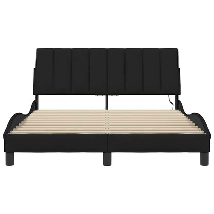 Bedframe zonder matras stof zwart 140x190 cm