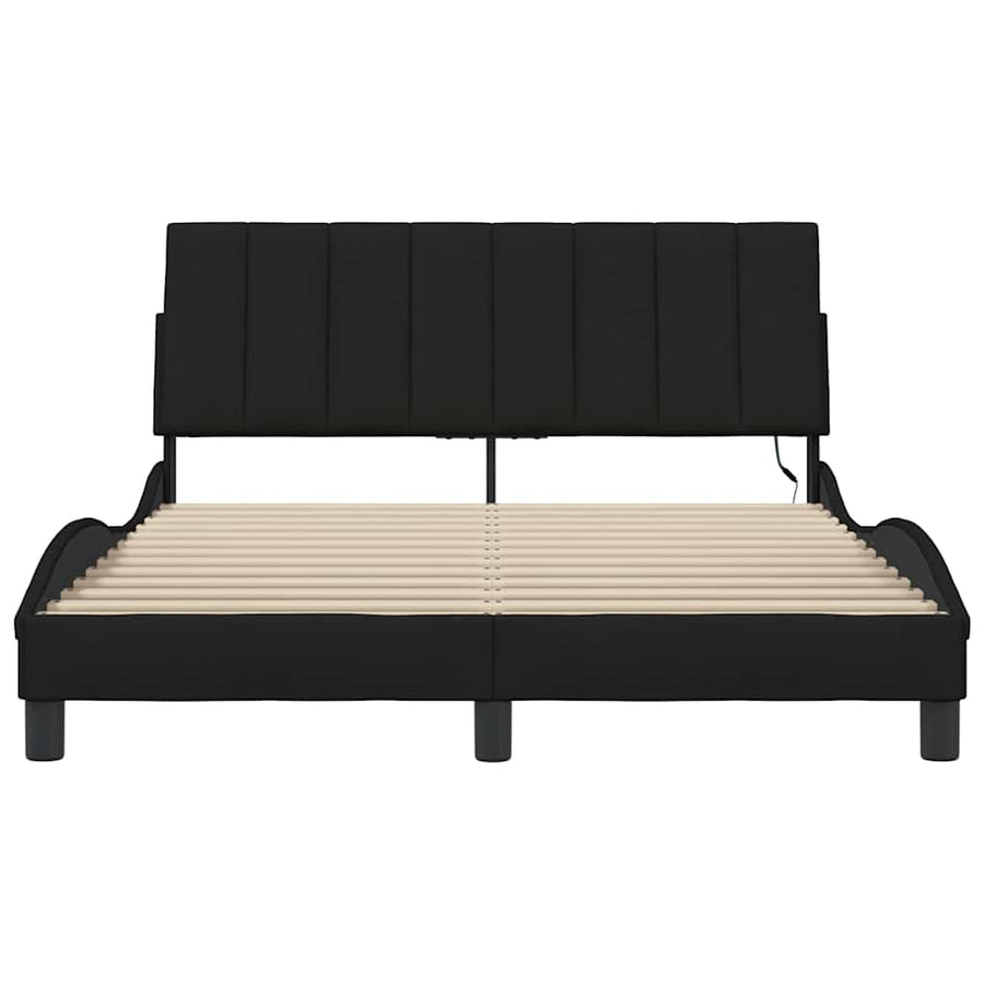 Bedframe zonder matras stof zwart 140x190 cm