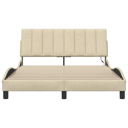 Bedframe zonder matras "Hanko" stof crèmekleurig 140x190 cm