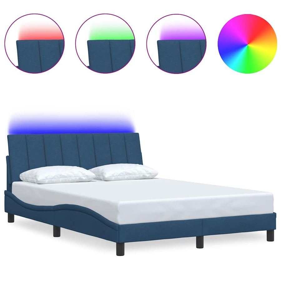 Bedframe zonder matras stof blauw 140x190 cm