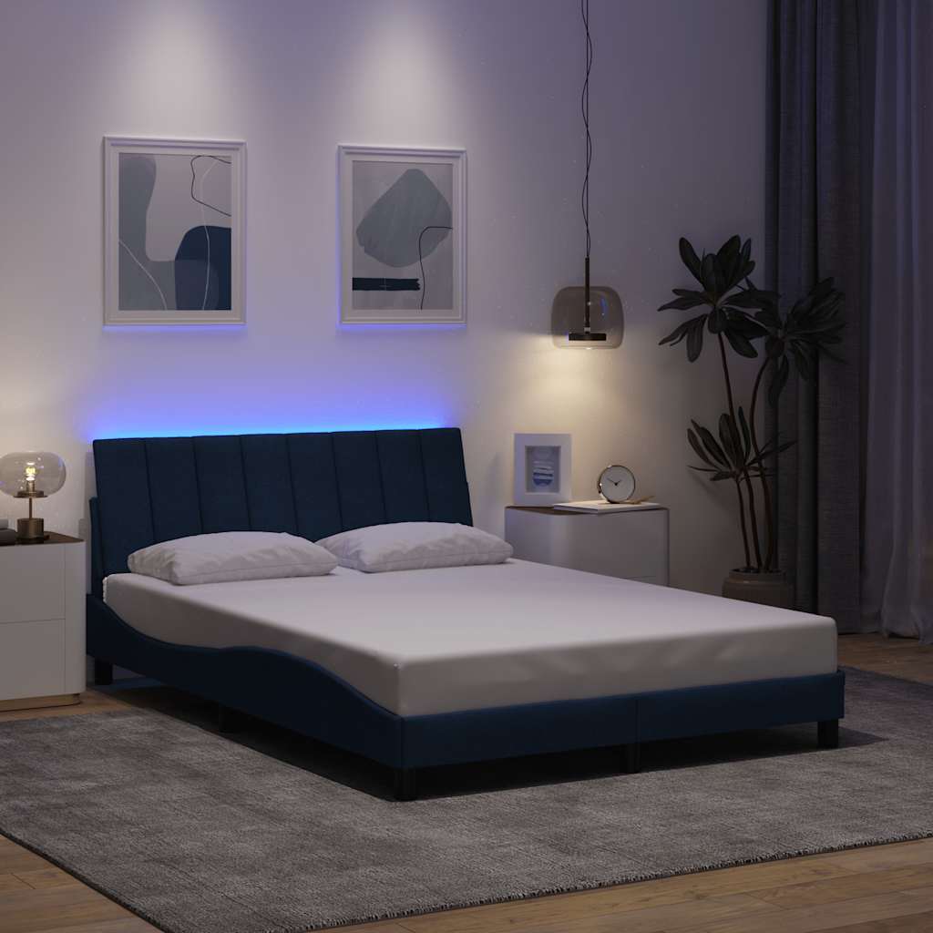 Bedframe zonder matras stof blauw 140x190 cm