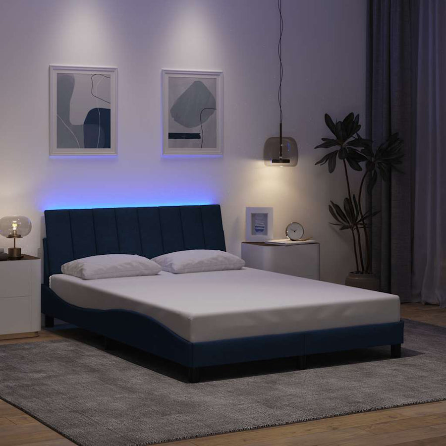 Bedframe zonder matras stof blauw 140x190 cm