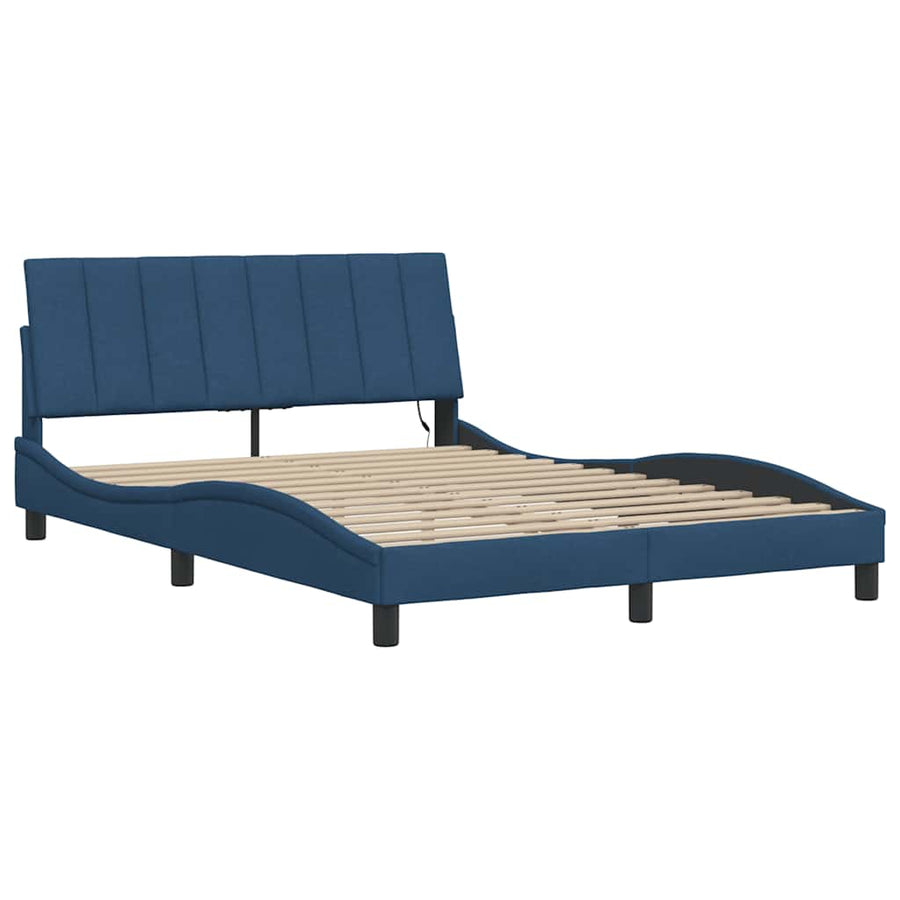 Bedframe zonder matras stof blauw 140x190 cm