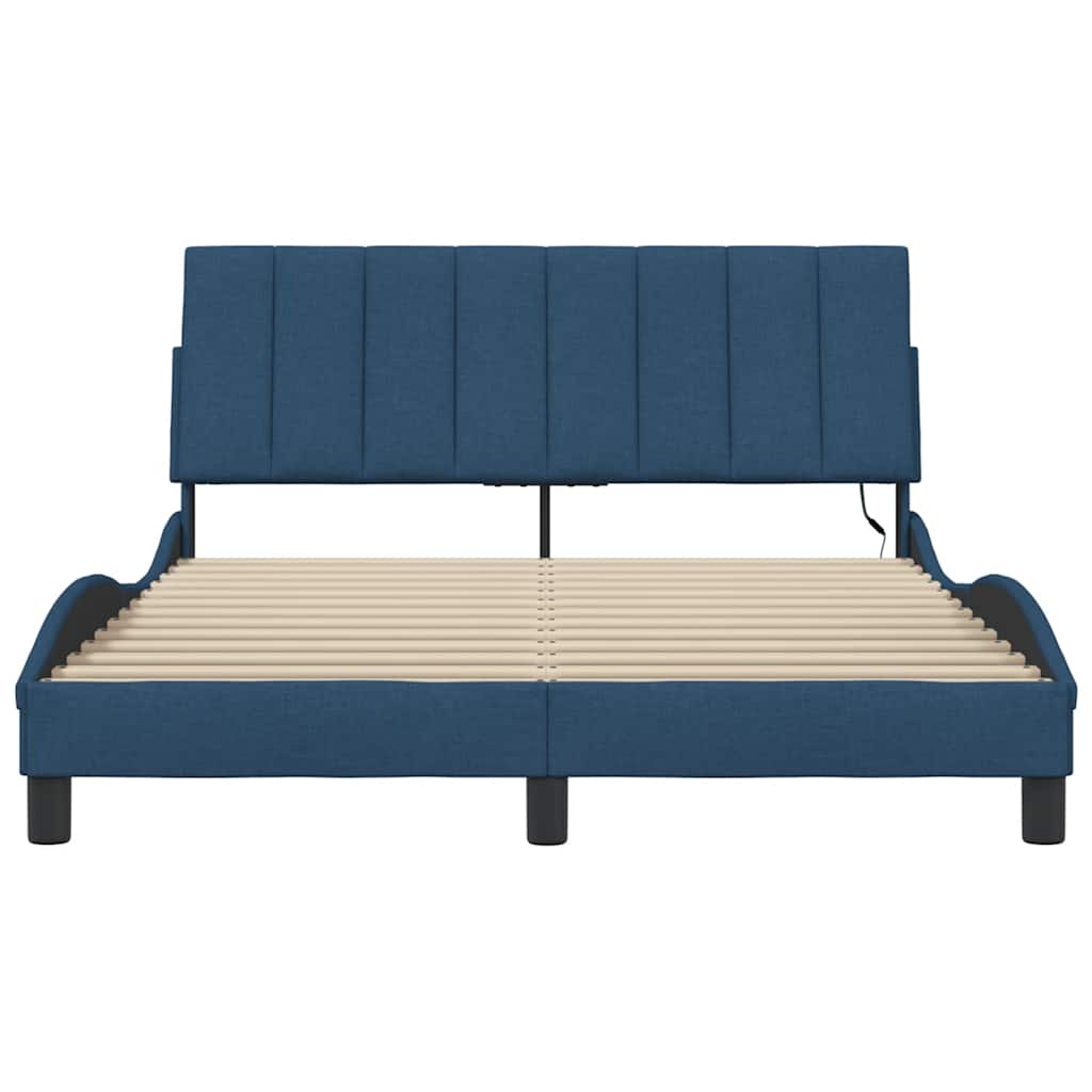Bedframe zonder matras stof blauw 140x190 cm