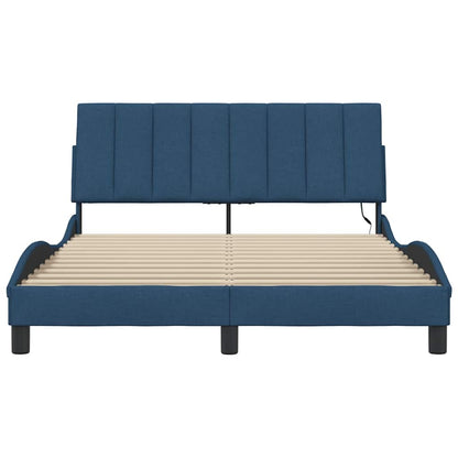 Bedframe zonder matras stof blauw 140x190 cm