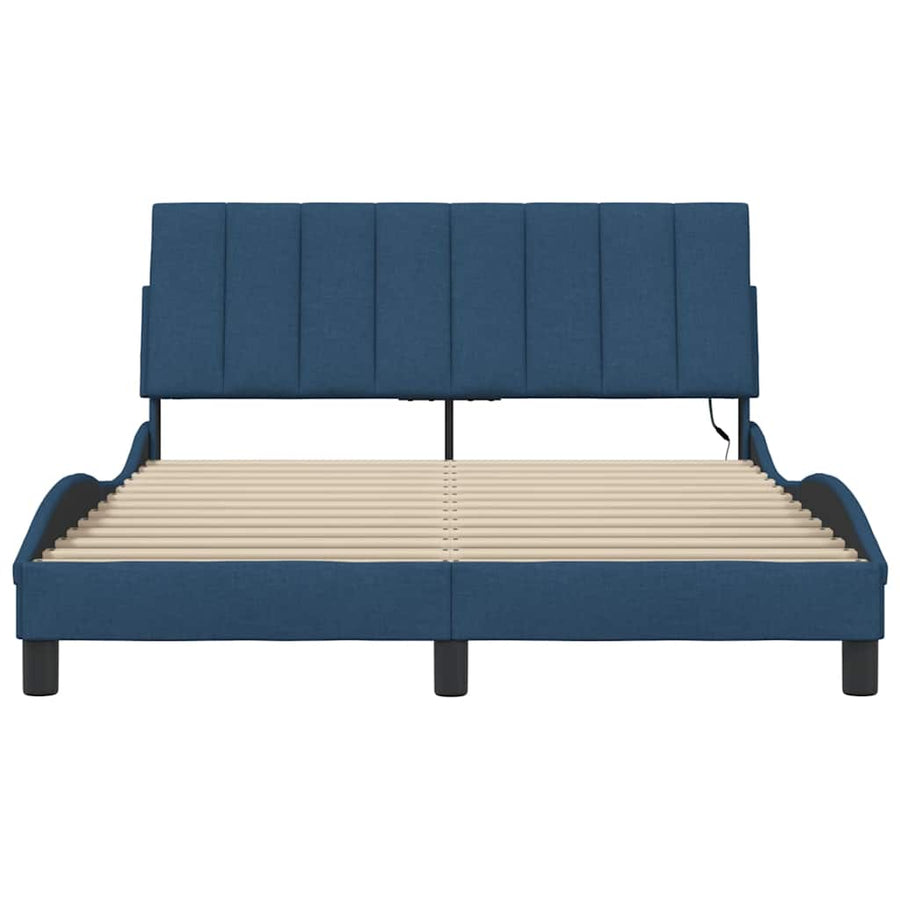 Bedframe zonder matras stof blauw 140x190 cm