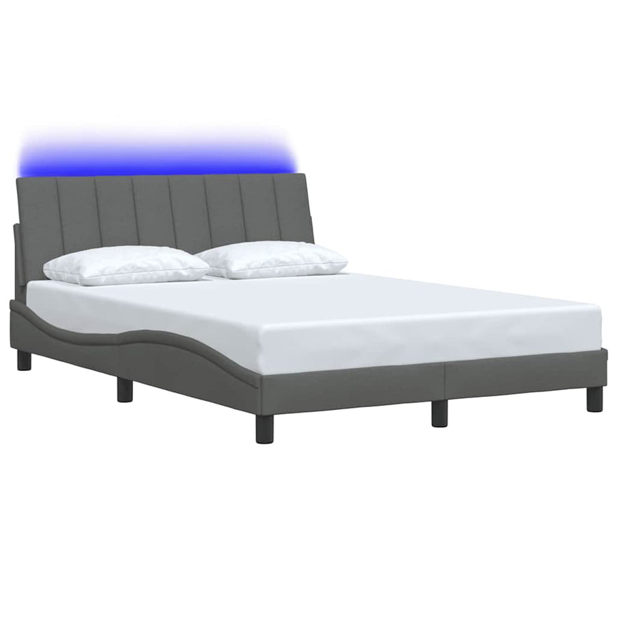 Bedframe zonder matras stof donkergrijs 140x200 cm