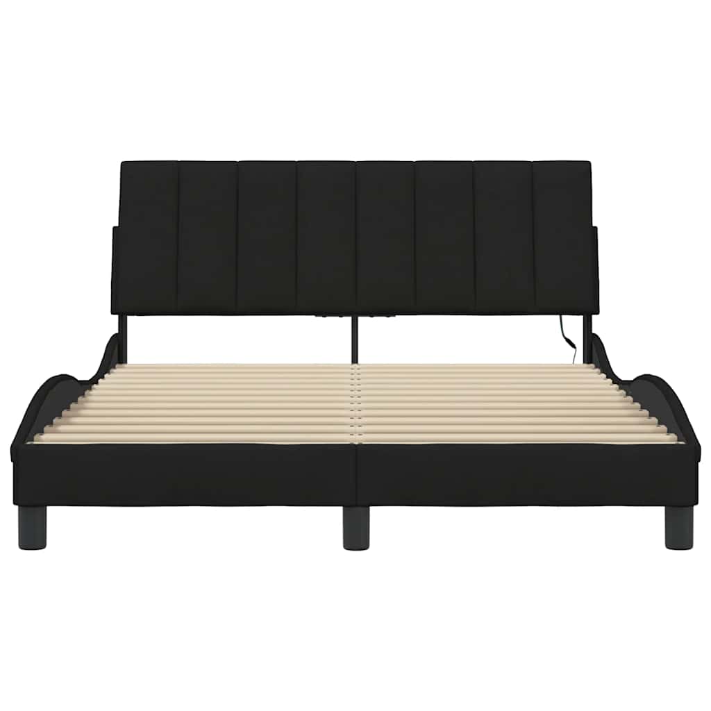 Bedframe zonder matras stof zwart 140x200 cm
