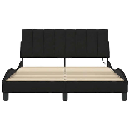 Bedframe zonder matras stof zwart 140x200 cm
