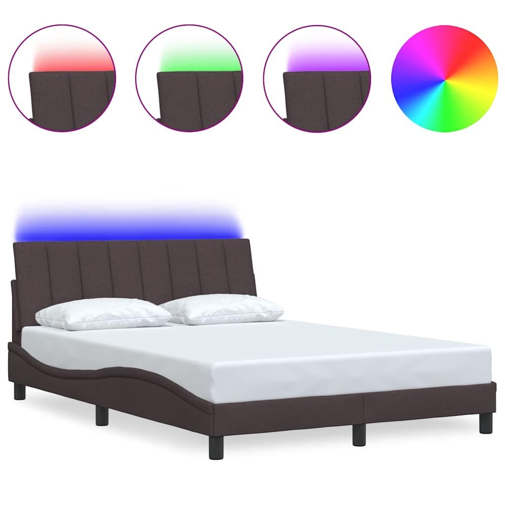 Bedframe zonder matras "Hanko" stof donkerbruin 140x200 cm