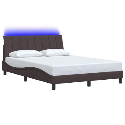 Bedframe zonder matras "Hanko" stof donkerbruin 140x200 cm