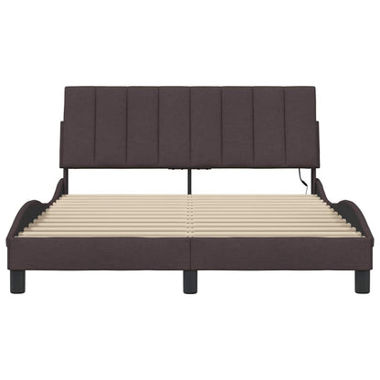 Bedframe zonder matras "Hanko" stof donkerbruin 140x200 cm