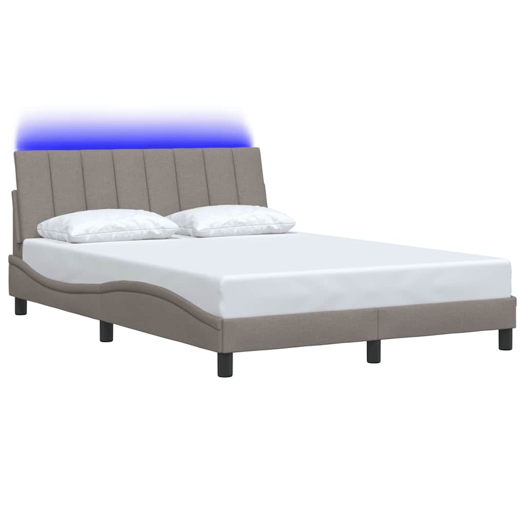 Bedframe Zonder Matras Stof 140 x 200 cm Taupe