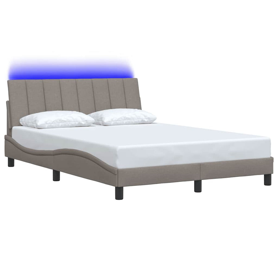 Bedframe Zonder Matras Stof 140 x 200 cm Taupe