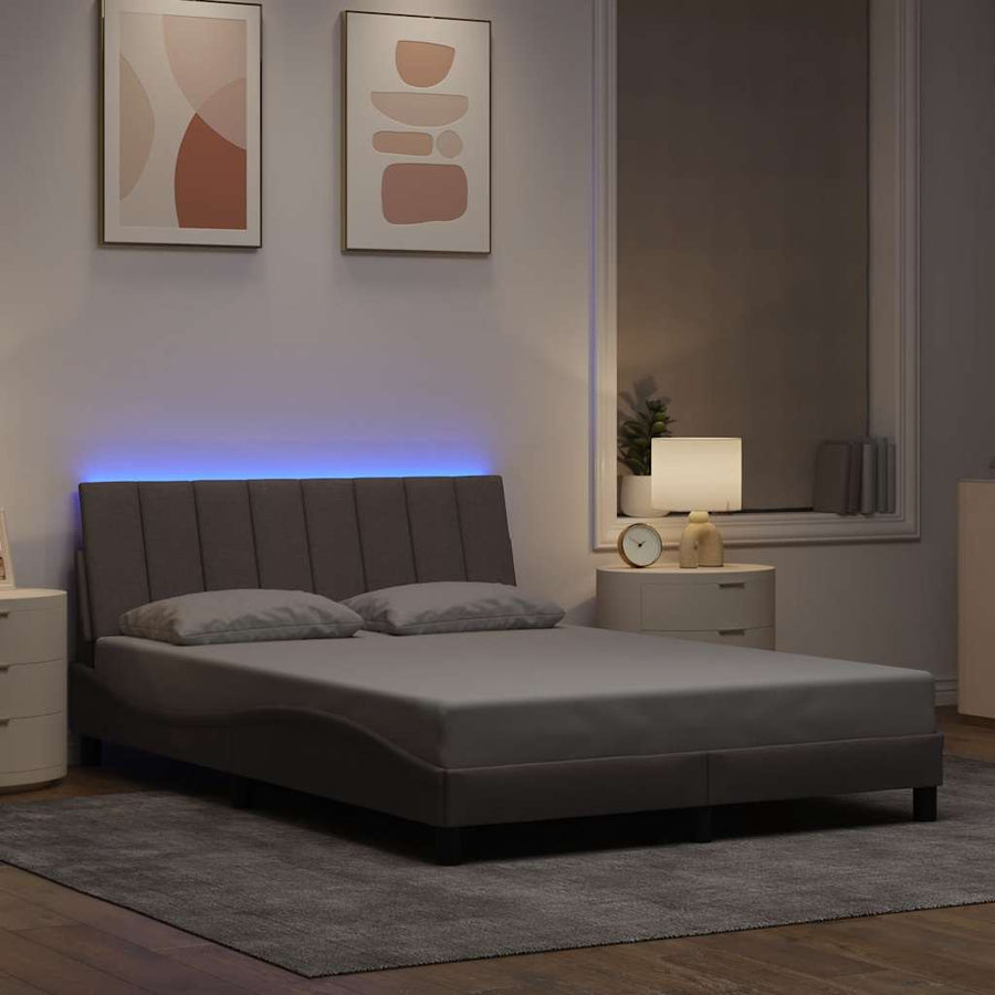 Bedframe Zonder Matras Stof 140 x 200 cm Taupe