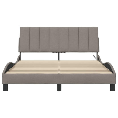 Bedframe Zonder Matras Stof 140 x 200 cm Taupe