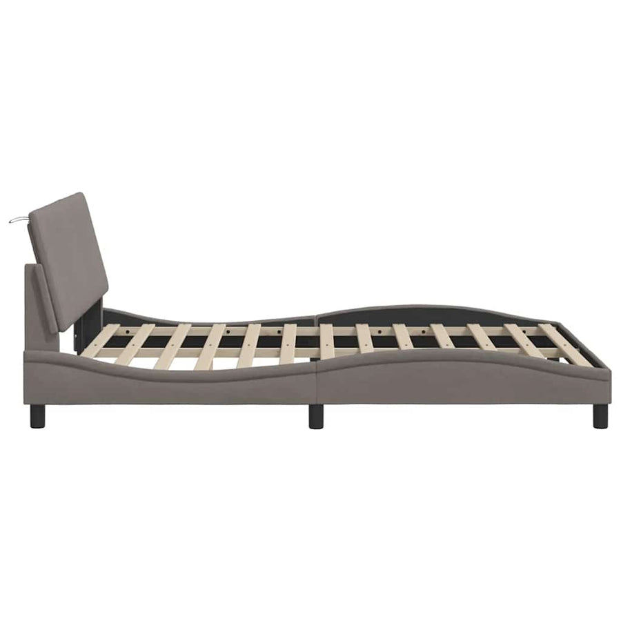 Bedframe Zonder Matras Stof 140 x 200 cm Taupe