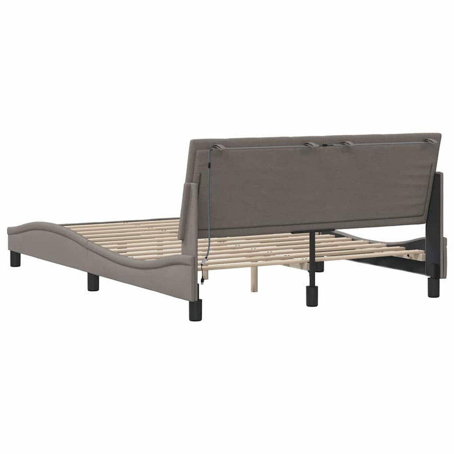 Bedframe Zonder Matras Stof 140 x 200 cm Taupe