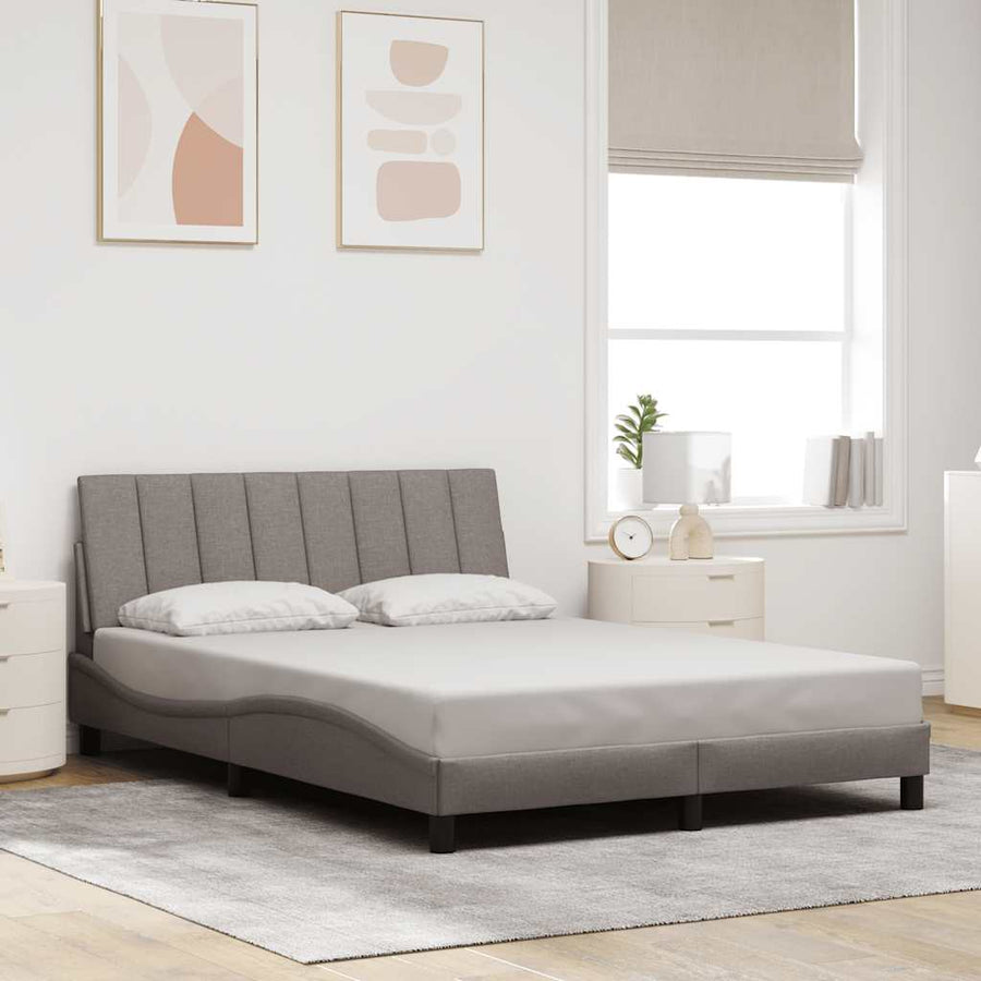 Bedframe Zonder Matras Stof 140 x 200 cm Taupe