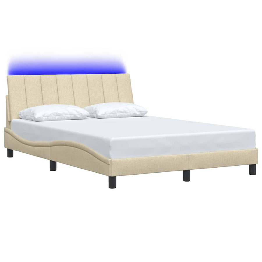 Bedframe zonder matras "Hanko" stof crèmekleurig 140x200 cm