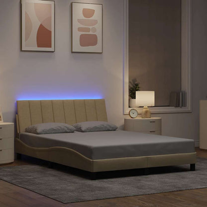 Bedframe zonder matras "Hanko" stof crèmekleurig 140x200 cm
