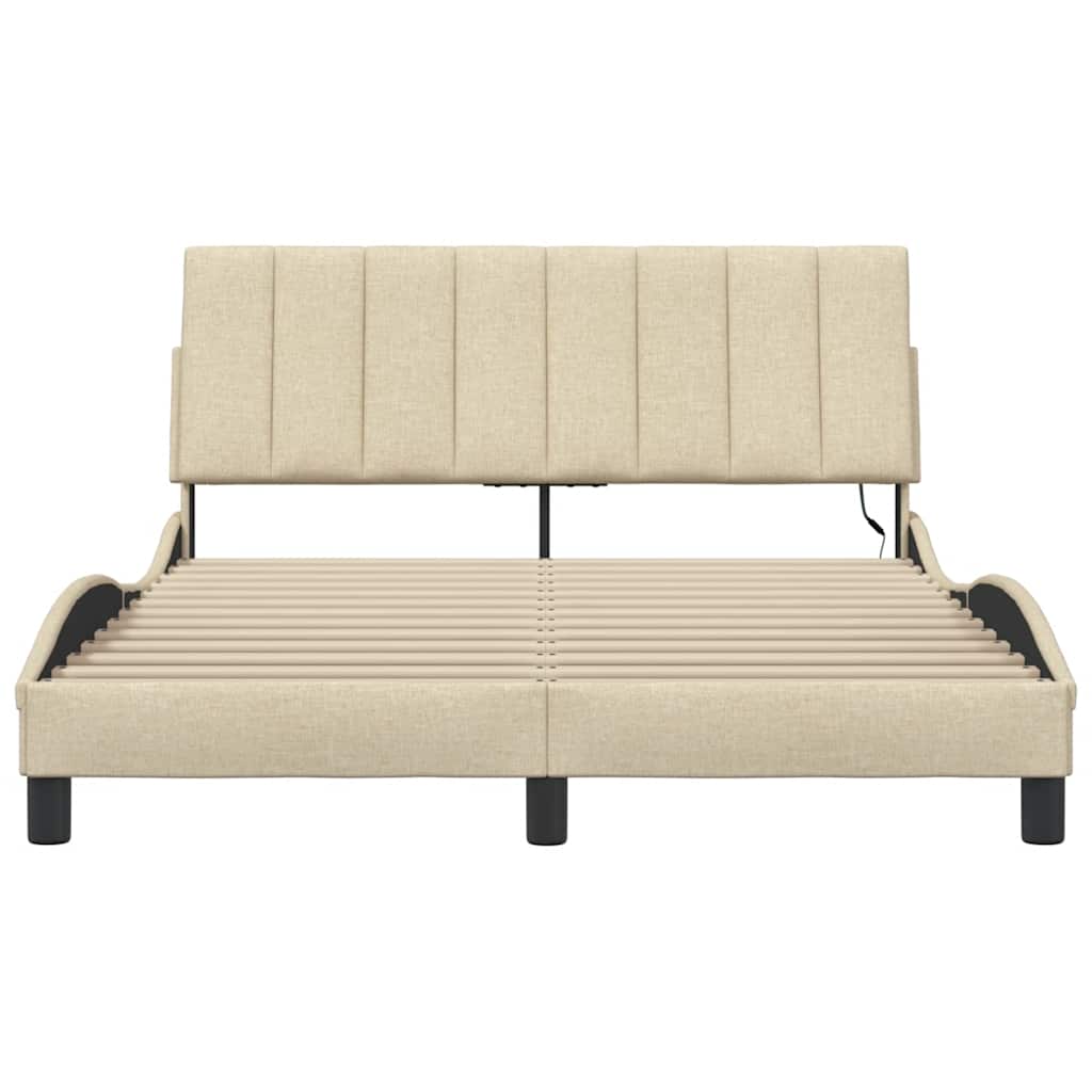 Bedframe zonder matras "Hanko" stof crèmekleurig 140x200 cm