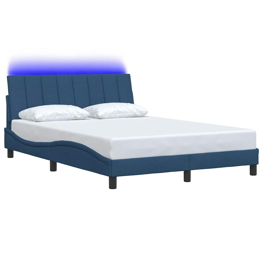 Bedframe Zonder Matras Stof 140 x 200 cm Blauw