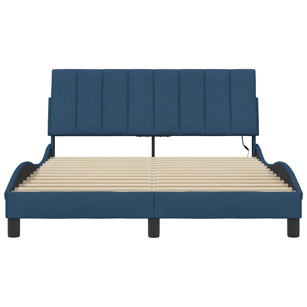 Bedframe Zonder Matras Stof 140 x 200 cm Blauw