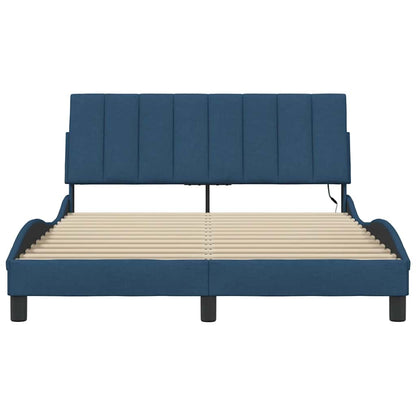Bedframe Zonder Matras Stof 140 x 200 cm Blauw