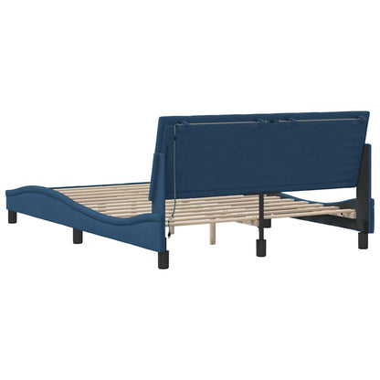 Bedframe Zonder Matras Stof 140 x 200 cm Blauw