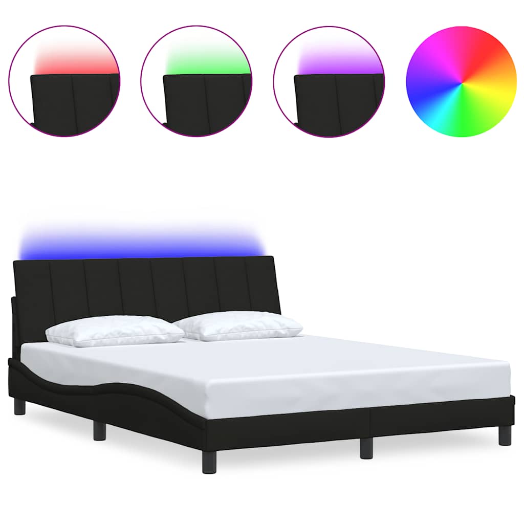 Bedframe Zonder Matras Stof 160 x 200 cm Zwart
