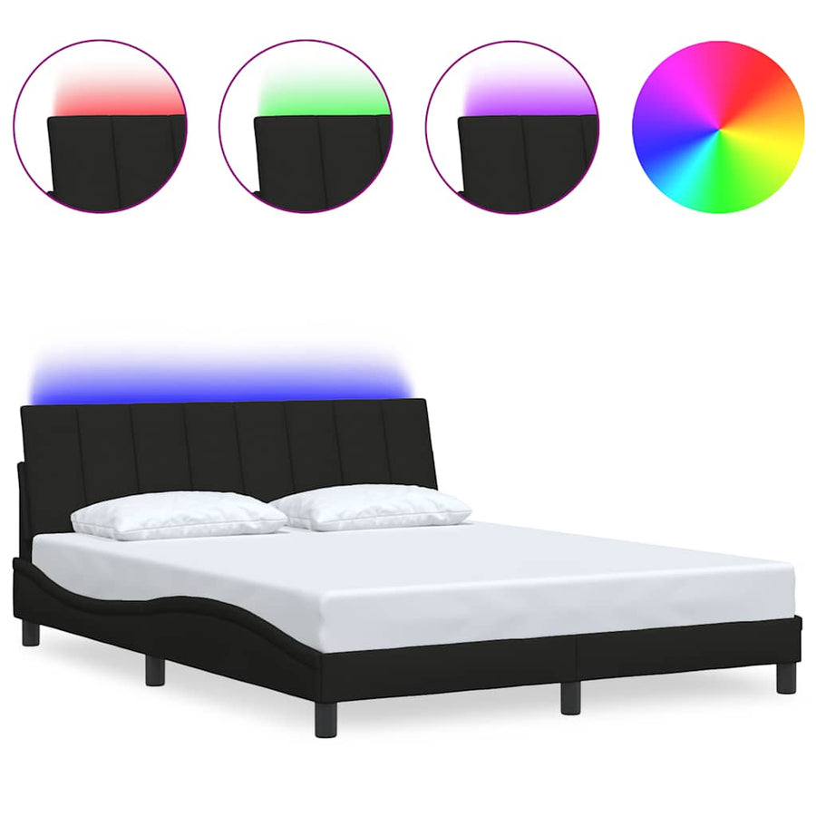 Bedframe Zonder Matras Stof 160 x 200 cm Zwart