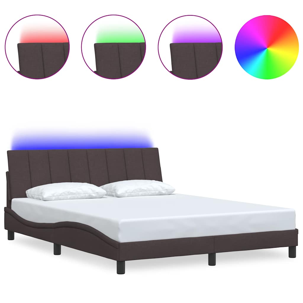 Bedframe Zonder Matras Stof 160 x 200 cm Donkerbruin