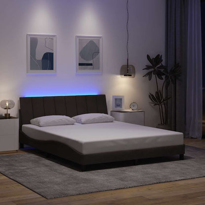Bedframe Zonder Matras Stof 160 x 200 cm Donkerbruin