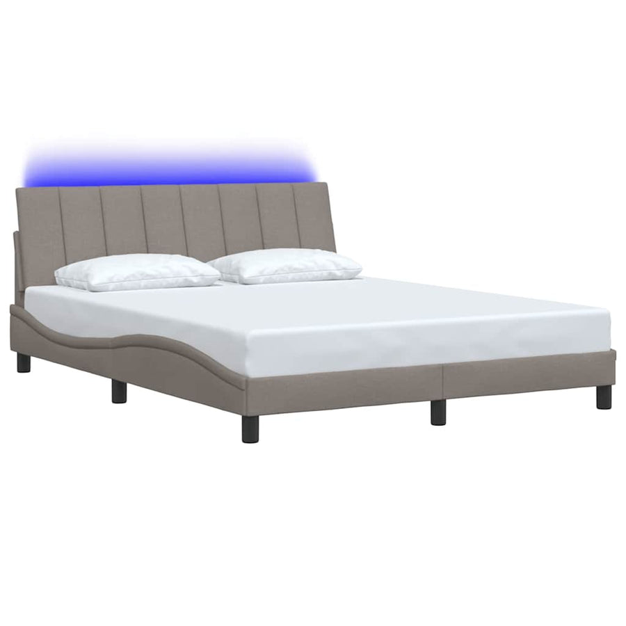 Bedframe Zonder Matras Stof 160 x 200 cm Taupe