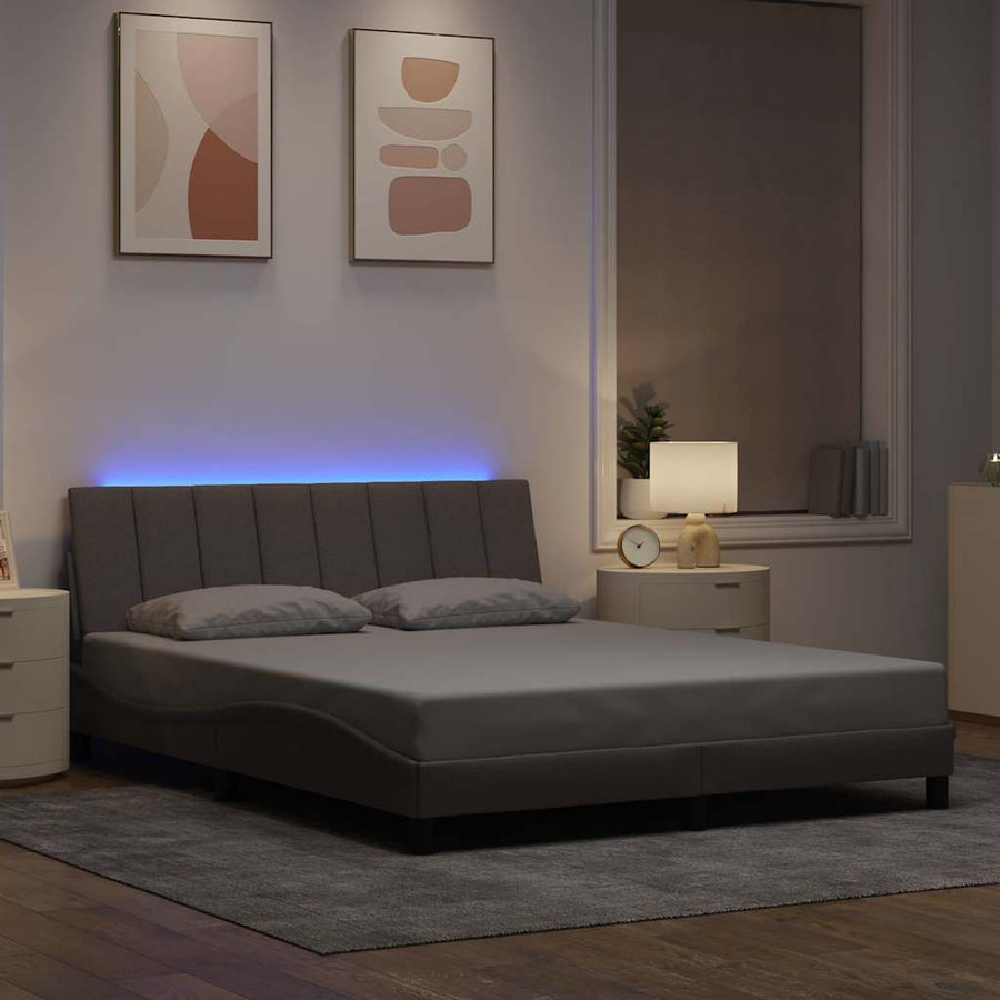 Bedframe Zonder Matras Stof 160 x 200 cm Taupe