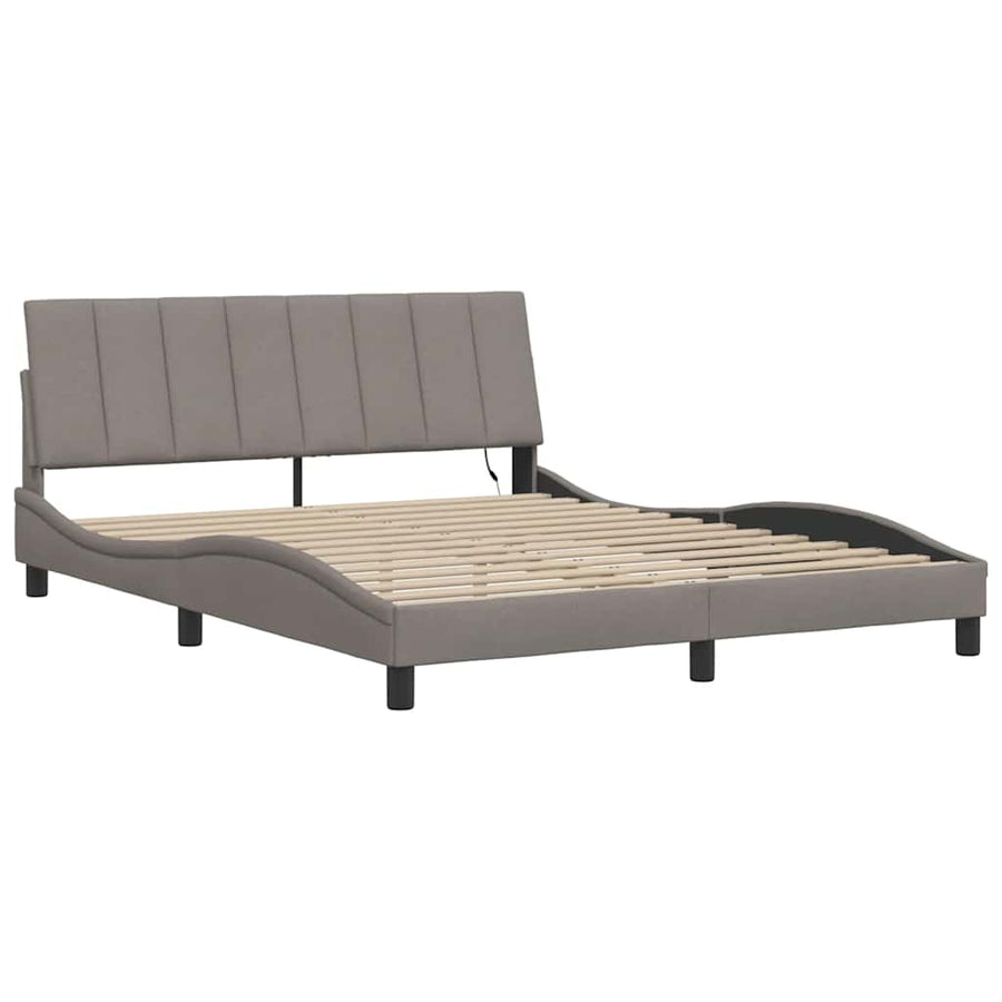 Bedframe Zonder Matras Stof 160 x 200 cm Taupe