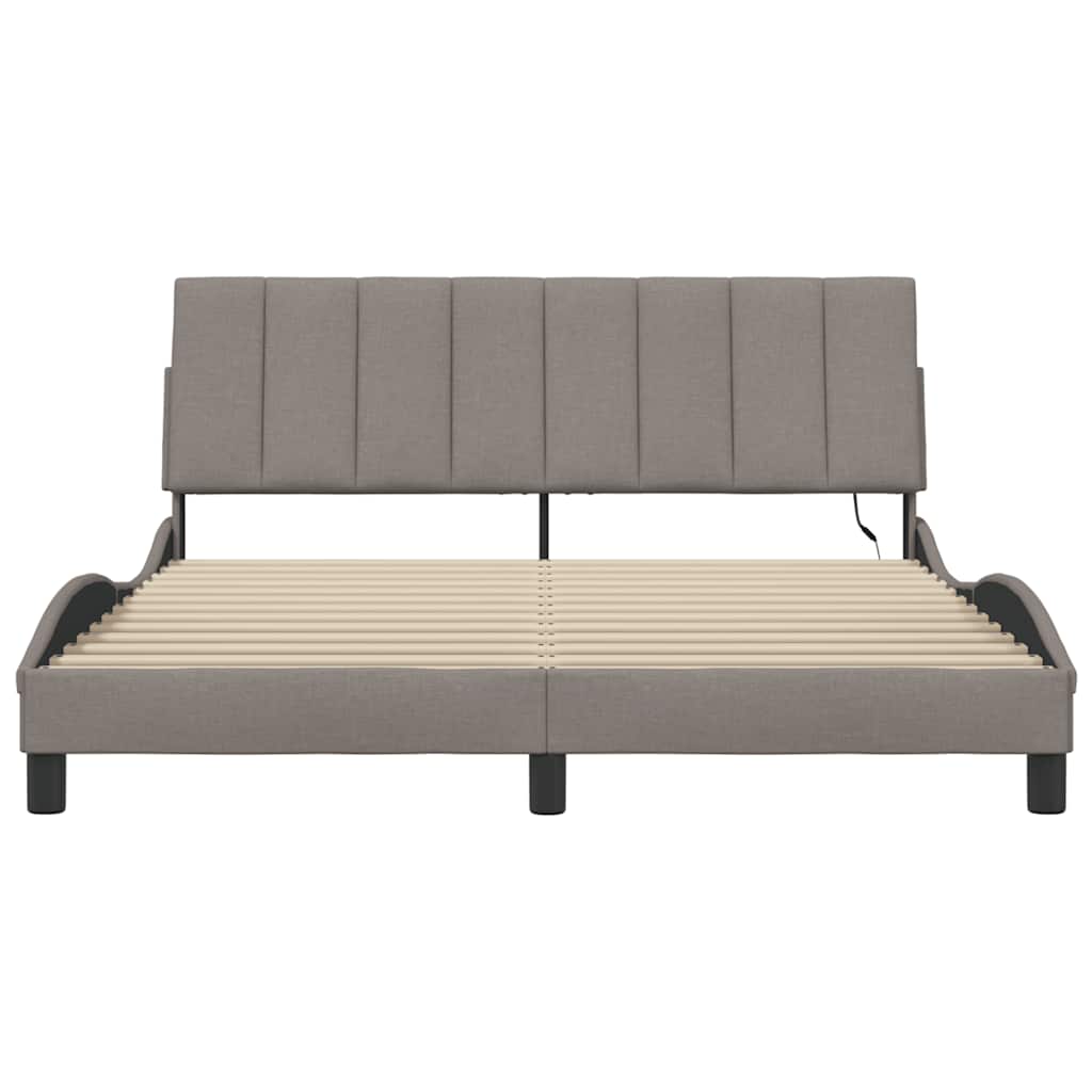 Bedframe Zonder Matras Stof 160 x 200 cm Taupe