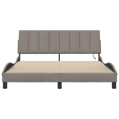Bedframe Zonder Matras Stof 160 x 200 cm Taupe