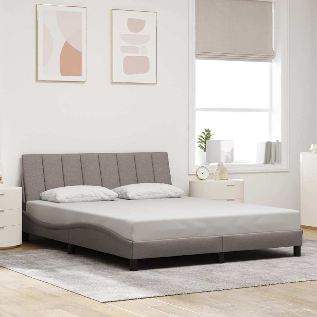 Bedframe Zonder Matras Stof 160 x 200 cm Taupe