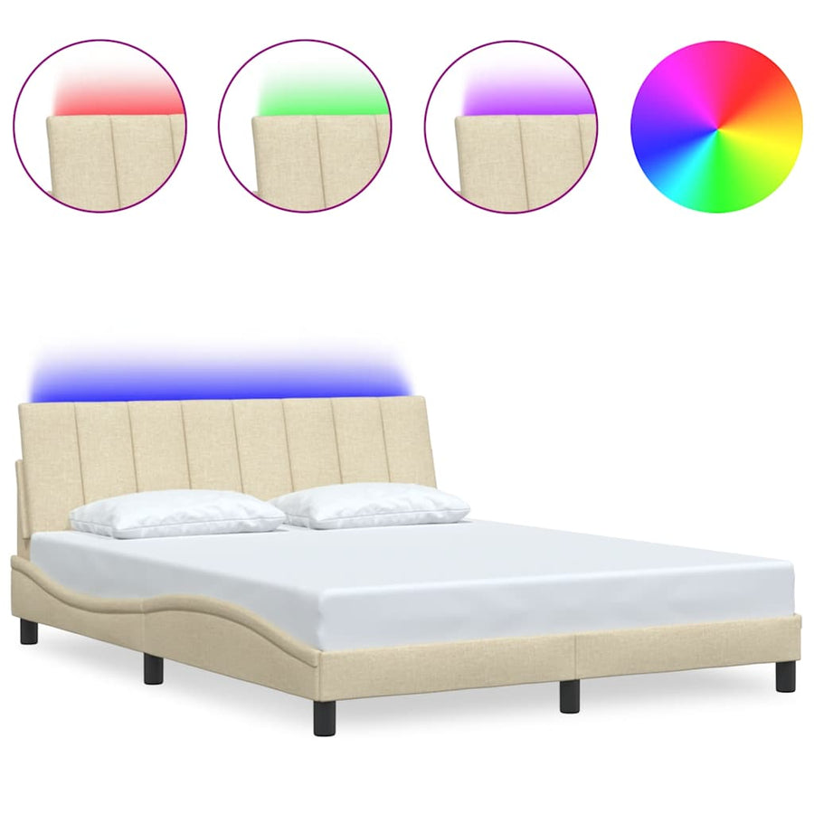 Bedframe zonder matras "Hanko" stof crèmekleurig 160x200 cm