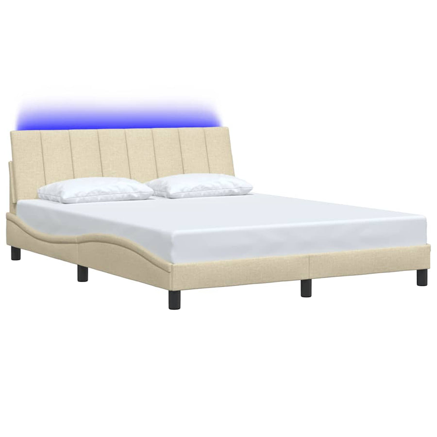Bedframe zonder matras "Hanko" stof crèmekleurig 160x200 cm