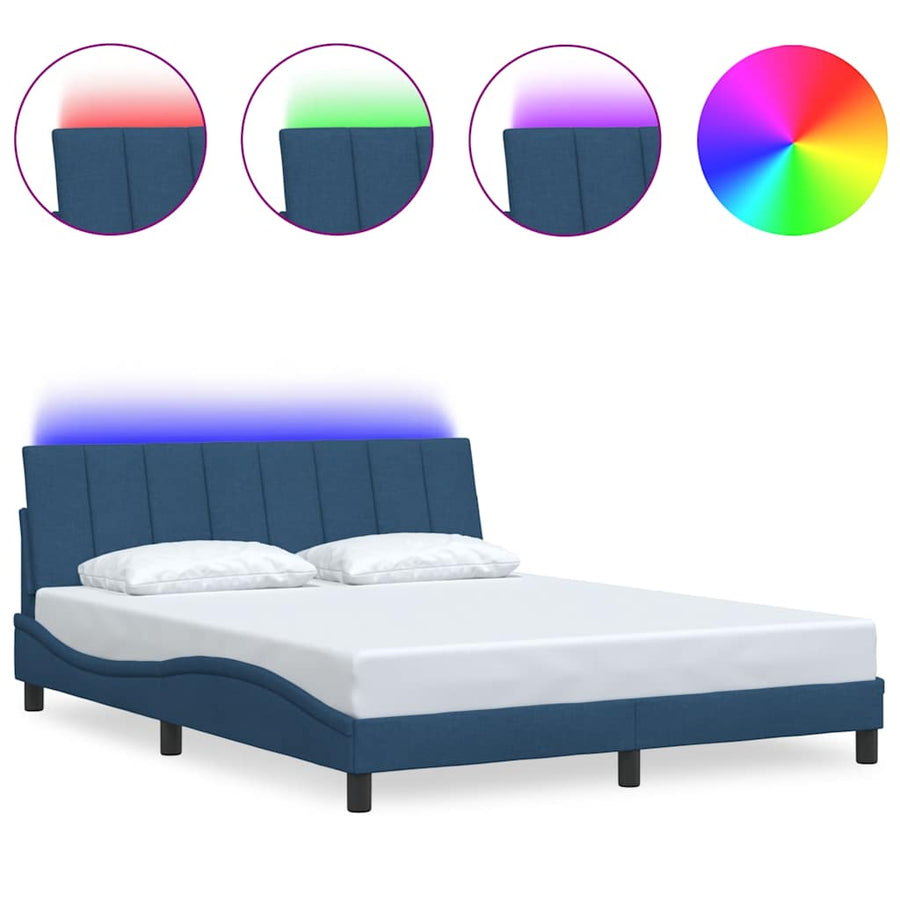 Bedframe Zonder Matras Stof 160 x 200 cm Blauw