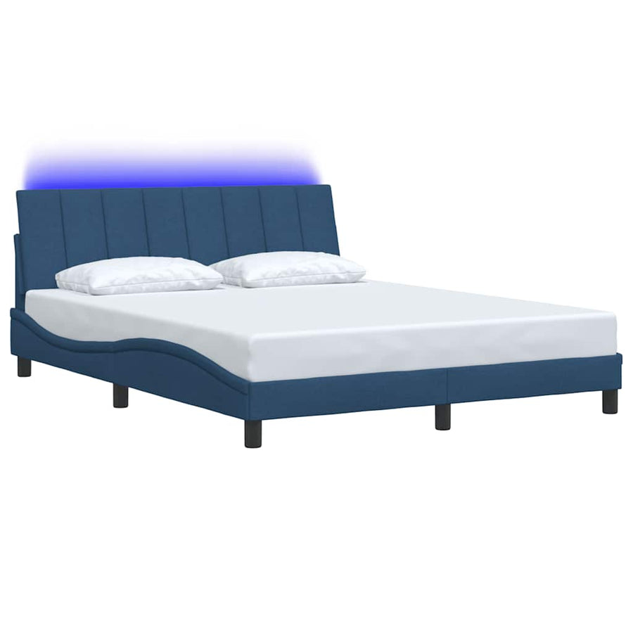 Bedframe Zonder Matras Stof 160 x 200 cm Blauw