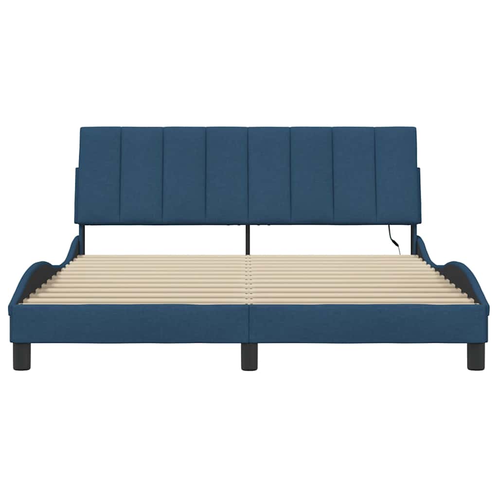 Bedframe Zonder Matras Stof 160 x 200 cm Blauw