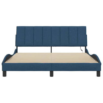 Bedframe Zonder Matras Stof 160 x 200 cm Blauw