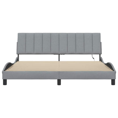 Bedframe zonder matras stof lichtgrijs 180x200 cm