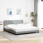 Bed frame without mattress "Hanko" fabric light grey 180x200 cm